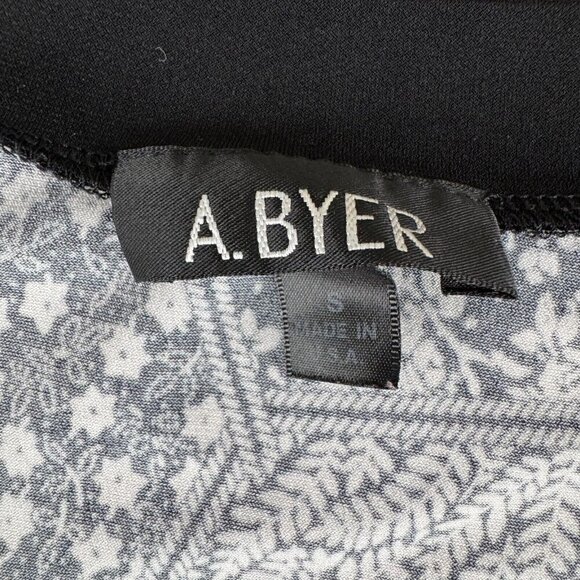 A Byer White Black Paisley Y2K Babydoll Top Flutter Sleeve Fairycore Boho Size S - Picture 2 of 7